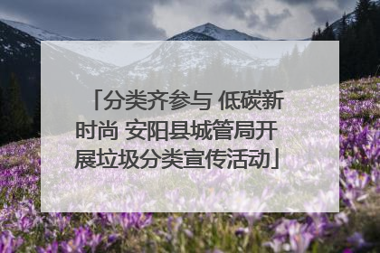 分类齐参与 低碳新时尚 安阳县城管局开展垃圾分类宣传活动