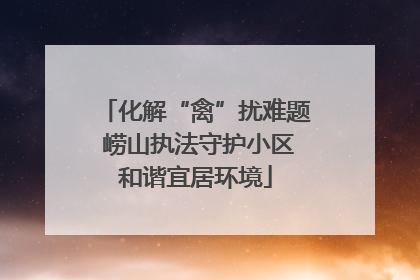 化解“禽”扰难题 崂山执法守护小区和谐宜居环境