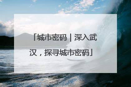 城市密码｜深入武汉，探寻城市密码