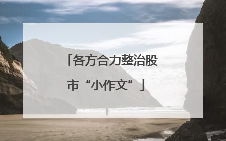 各方合力整治股市“小作文”