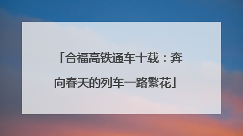 合福高铁通车十载：奔向春天的列车一路繁花