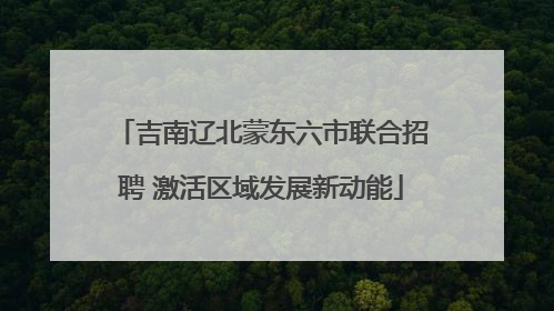 吉南辽北蒙东六市联合招聘 激活区域发展新动能
