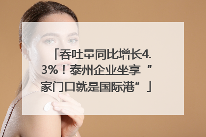 吞吐量同比增长4.3%！泰州企业坐享“家门口就是国际港”