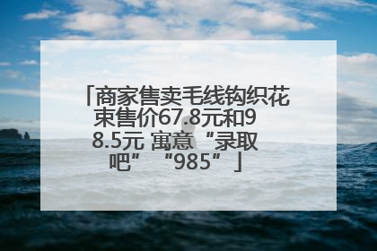 商家售卖毛线钩织花束售价67.8元和98.5元 寓意“录取吧”“985”