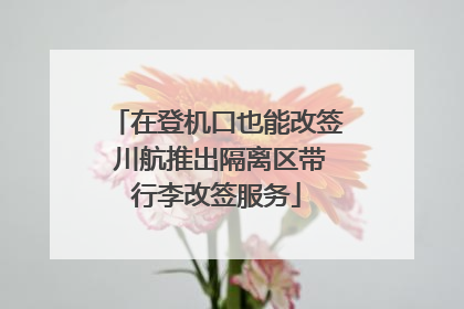 在登机口也能改签 川航推出隔离区带行李改签服务