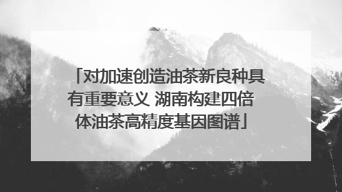 对加速创造油茶新良种具有重要意义 湖南构建四倍体油茶高精度基因图谱