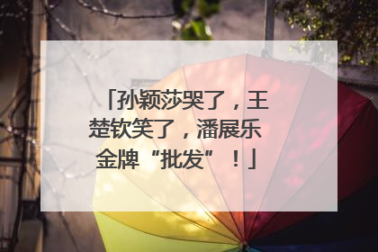 孙颖莎哭了，王楚钦笑了，潘展乐金牌“批发”！