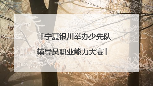 宁夏银川举办少先队辅导员职业能力大赛