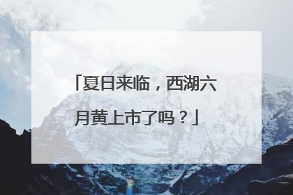 夏日来临，西湖六月黄上市了吗？