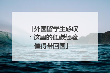 外国留学生感叹：这里的低碳经验值得带回国
