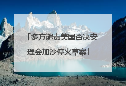 多方谴责美国否决安理会加沙停火草案