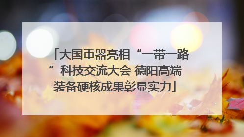 大国重器亮相“一带一路”科技交流大会 德阳高端装备硬核成果彰显实力