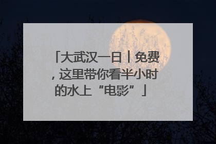 大武汉一日︱免费，这里带你看半小时的水上“电影”