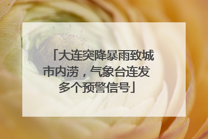 大连突降暴雨致城市内涝，气象台连发多个预警信号