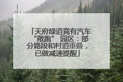 天府绿道竟有汽车“敞跑” 园区：部分路段和村道重叠，已做减速提醒