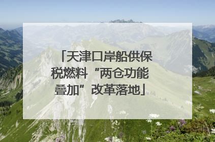 天津口岸船供保税燃料“两仓功能叠加”改革落地