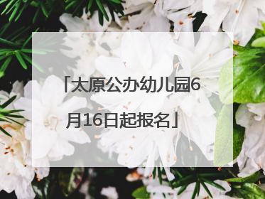 太原公办幼儿园6月16日起报名