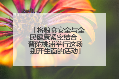 将粮食安全与全民健康紧密结合，普陀桃浦举行这场别开生面的活动