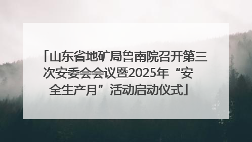 山东省地矿局鲁南院召开第三次安委会会议暨2025年“安全生产月”活动启动仪式