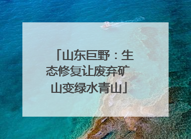 山东巨野：生态修复让废弃矿山变绿水青山