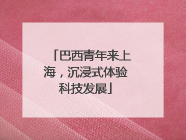 巴西青年来上海，沉浸式体验科技发展
