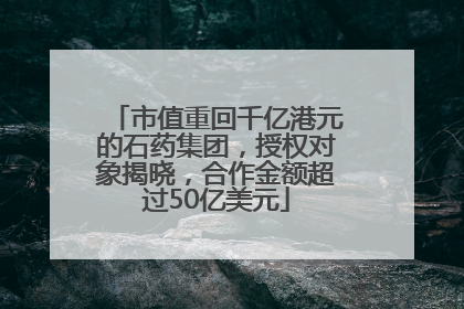 市值重回千亿港元的石药集团，授权对象揭晓，合作金额超过50亿美元