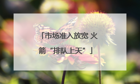 市场准入放宽 火箭“排队上天”