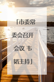 市委常委会召开会议 韦韬主持