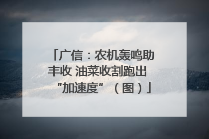 广信：农机轰鸣助丰收 油菜收割跑出“加速度”（图）