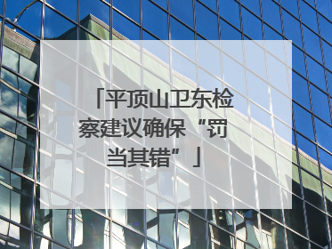 平顶山卫东检察建议确保“罚当其错”