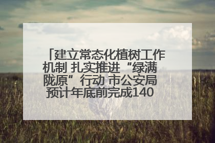 建立常态化植树工作机制 扎实推进“绿满陇原”行动 市公安局预计年底前完成1402亩绿化任务