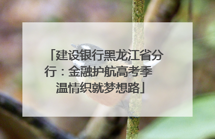 建设银行黑龙江省分行：金融护航高考季 温情织就梦想路