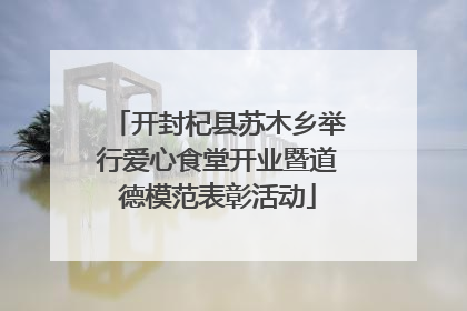 开封杞县苏木乡举行爱心食堂开业暨道德模范表彰活动