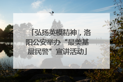 弘扬英模精神，洛阳公安举办“最美基层民警”宣讲活动