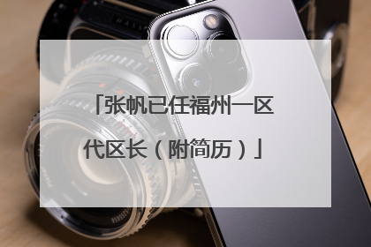 张帆已任福州一区代区长（附简历）