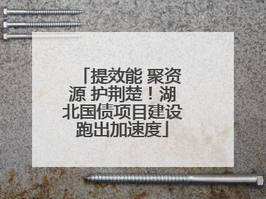 提效能 聚资源 护荆楚！湖北国债项目建设跑出加速度