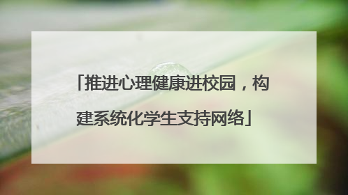 推进心理健康进校园，构建系统化学生支持网络