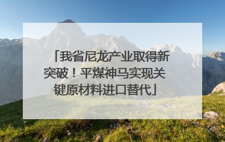 我省尼龙产业取得新突破！平煤神马实现关键原材料进口替代