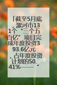 截至5月底，漯河市131个“三个五百亿”项目完成年度投资393.6亿元，占年度投资计划的50.41%——“三个五百亿”项目带动产业提质升级