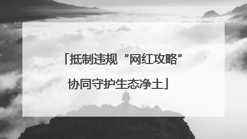 抵制违规“网红攻略” 协同守护生态净土