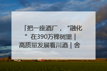 把一座酒厂，“融化”在390万棵树里｜高质量发展看川酒｜舍得酒｜舍得酒业｜舍得老酒｜沱牌酒