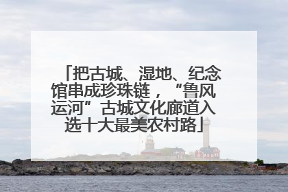 把古城、湿地、纪念馆串成珍珠链，“鲁风运河”古城文化廊道入选十大最美农村路