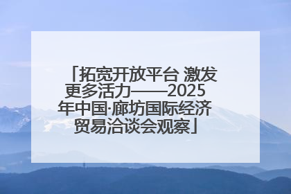 拓宽开放平台 激发更多活力——2025年中国·廊坊国际经济贸易洽谈会观察