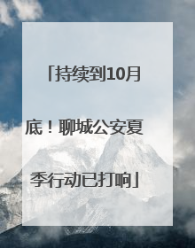 持续到10月底！聊城公安夏季行动已打响