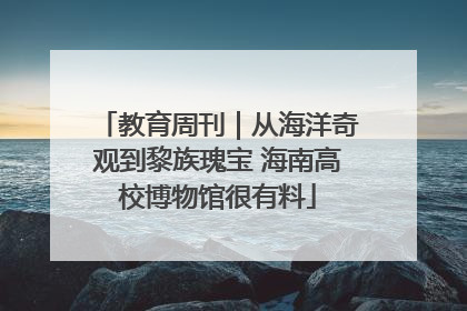 教育周刊｜从海洋奇观到黎族瑰宝 海南高校博物馆很有料