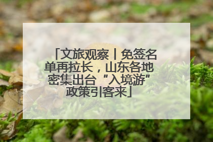 文旅观察丨免签名单再拉长，山东各地密集出台“入境游”政策引客来