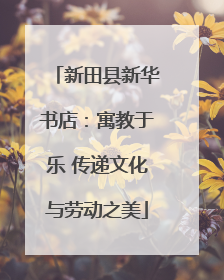 新田县新华书店：寓教于乐 传递文化与劳动之美
