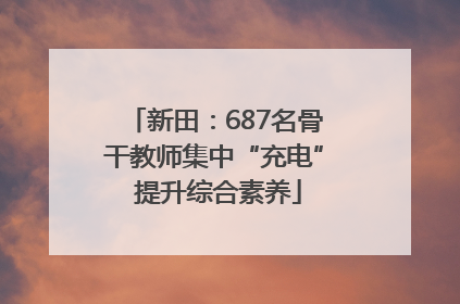 新田：687名骨干教师集中“充电” 提升综合素养