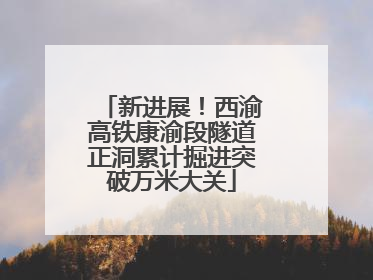 新进展！西渝高铁康渝段隧道正洞累计掘进突破万米大关