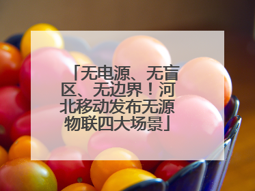 无电源、无盲区、无边界！河北移动发布无源物联四大场景